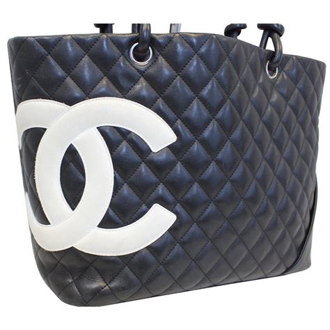 chanel cambon line large tote bag leather|Chanel large tote bag price.